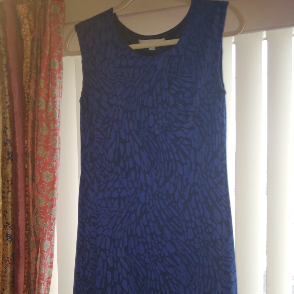 Loft leopard dress. Blue palette.